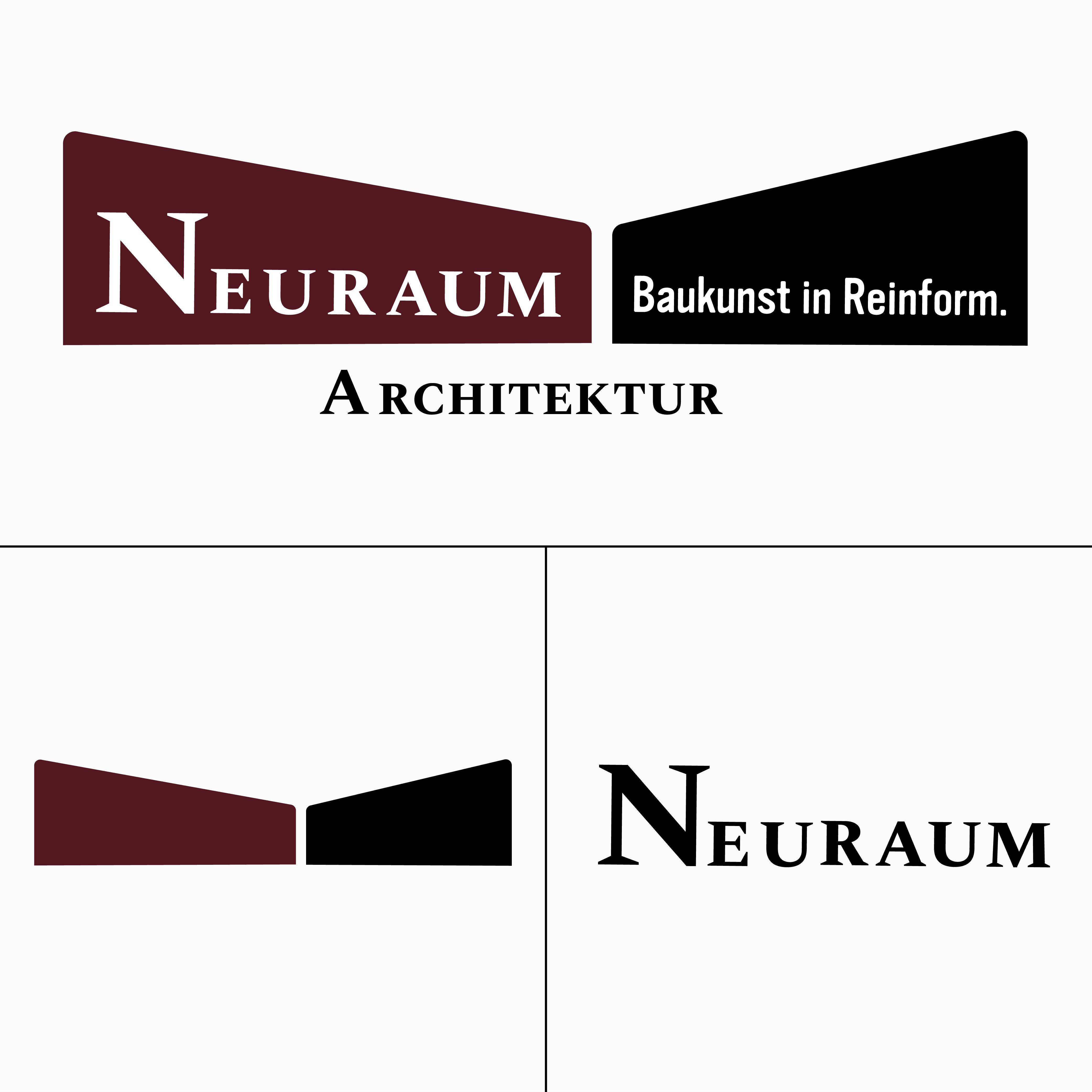Logo von Neuraum Architektur aus zwei trapezförmigen Blöcken