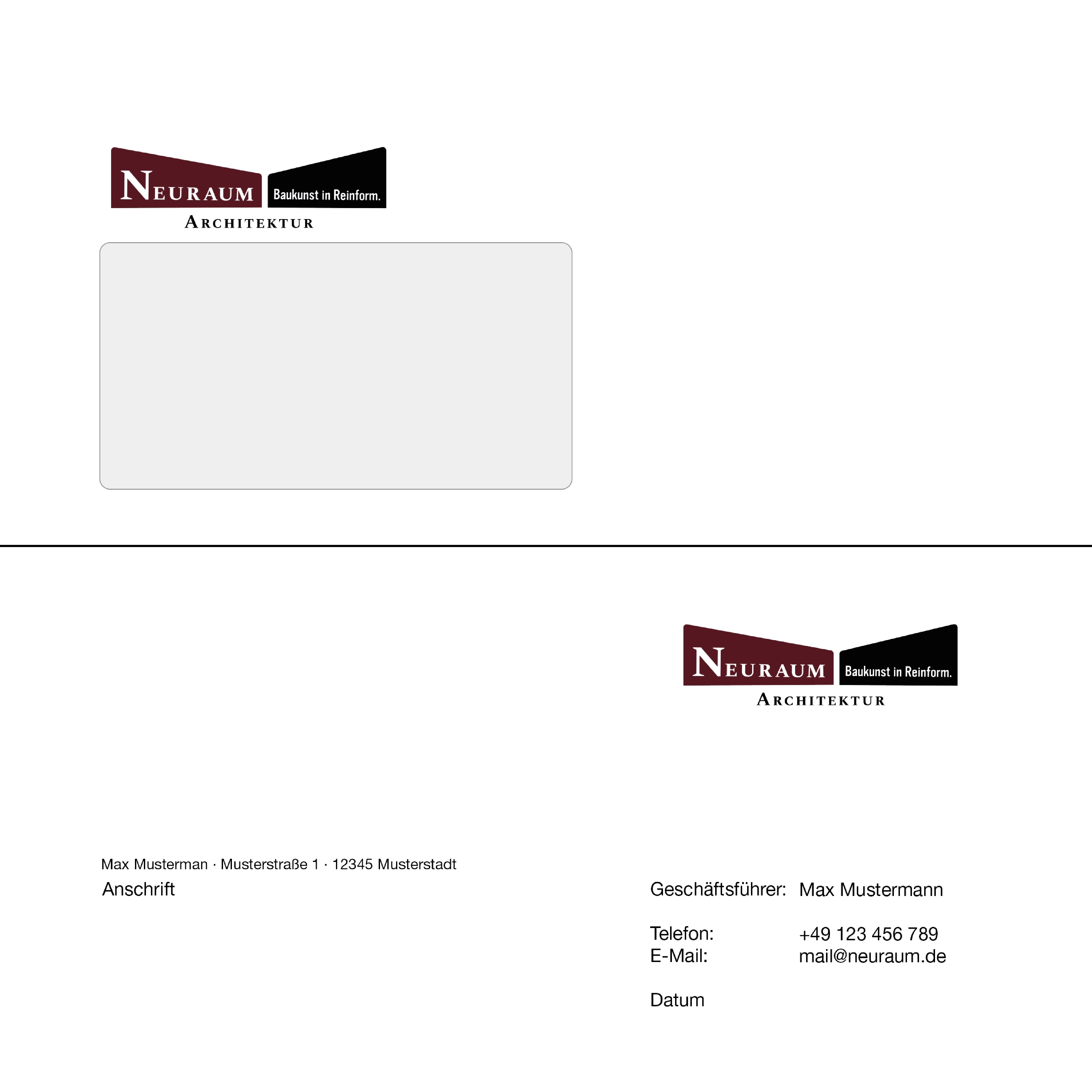 Briefpapier von Neuraum Architektur