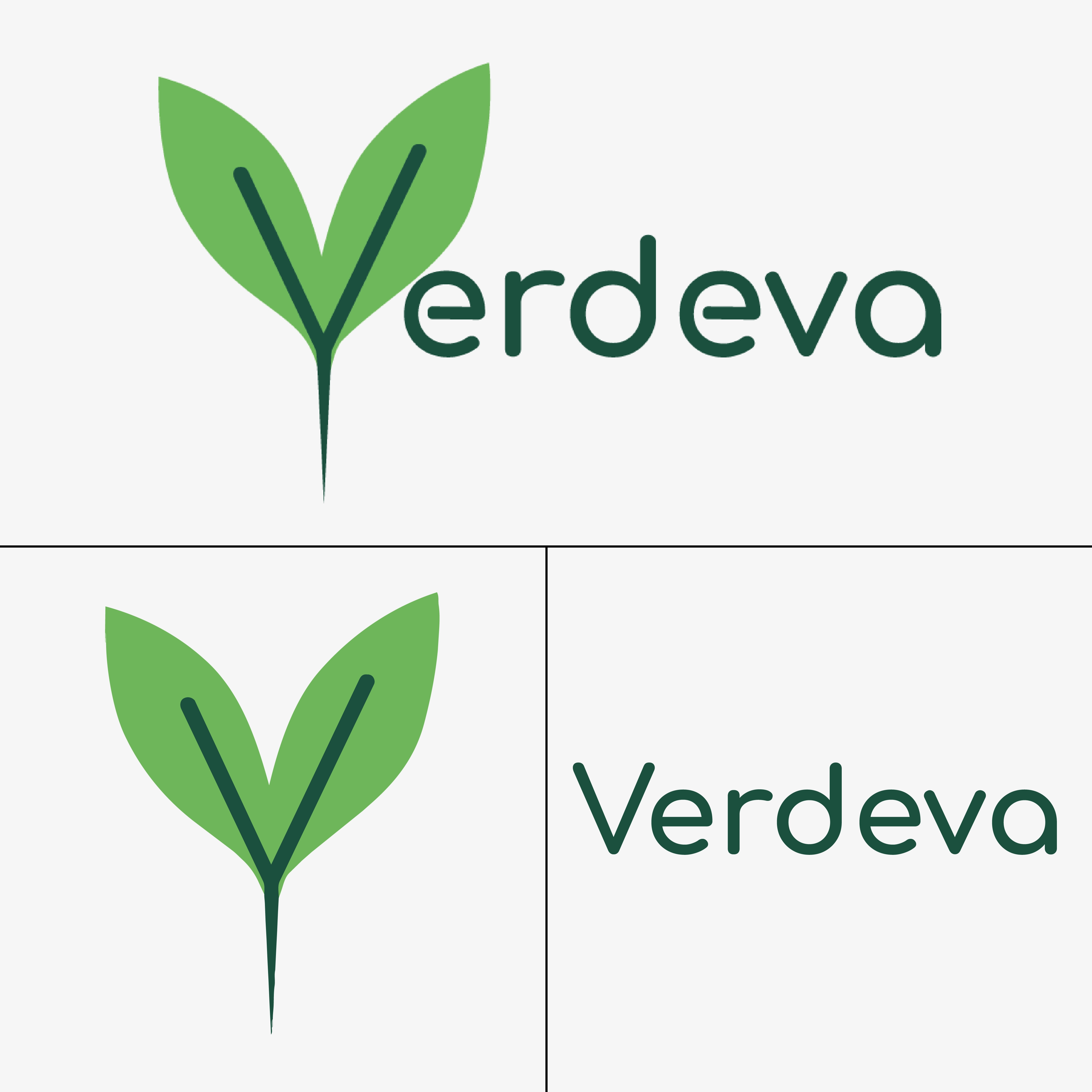 Logo von Verdeva mit stilisiertem Blatt in Form eines V